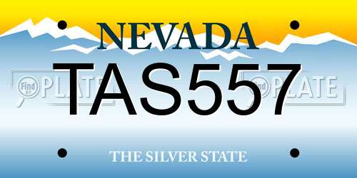TAS557 Nevada License Plate