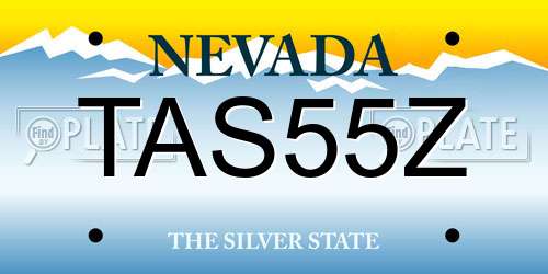 TAS55Z Nevada License Plate
