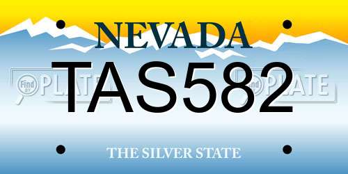 TAS582 Nevada License Plate