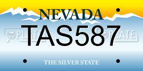 TAS587 Nevada License Plate