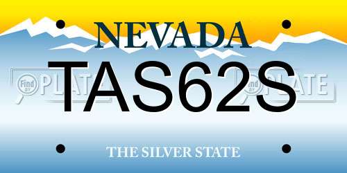 TAS62S Nevada License Plate
