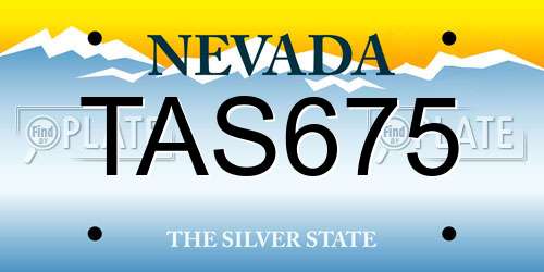 TAS675 Nevada License Plate