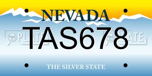 TAS678 Nevada License Plate