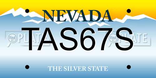 TAS67S Nevada License Plate