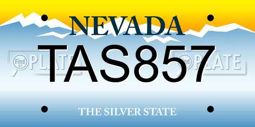 TAS857 Nevada License Plate