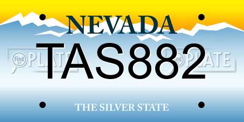 TAS882 Nevada License Plate