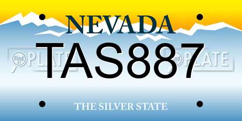 TAS887 Nevada License Plate