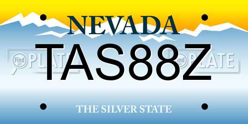 TAS88Z Nevada License Plate