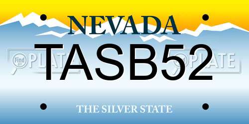 TASB52 Nevada License Plate