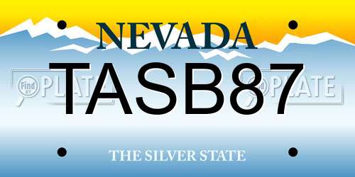TASB87 Nevada License Plate