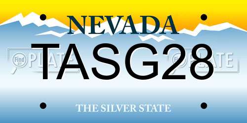 TASG28 Nevada License Plate