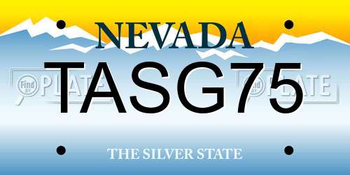 TASG75 Nevada License Plate