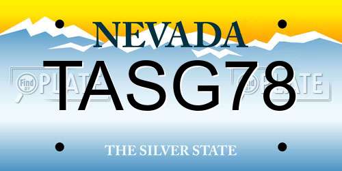 TASG78 Nevada License Plate