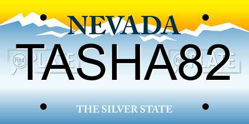TASHA82 Nevada License Plate