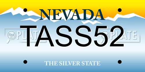TASS52 Nevada License Plate
