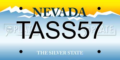 TASS57 Nevada License Plate