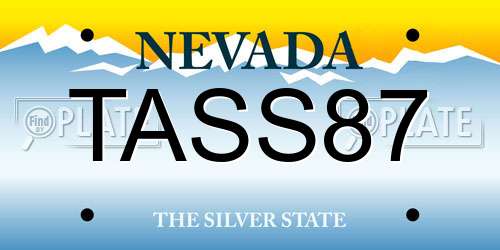 TASS87 Nevada License Plate