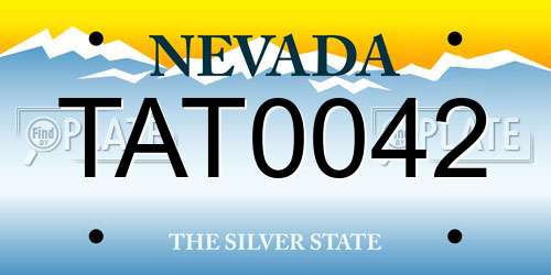 TAT0042 Nevada License Plate