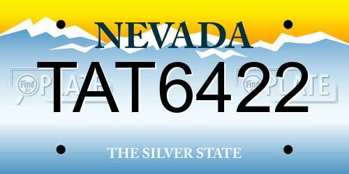 TAT6422 Nevada License Plate