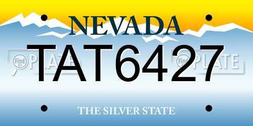 TAT6427 Nevada License Plate