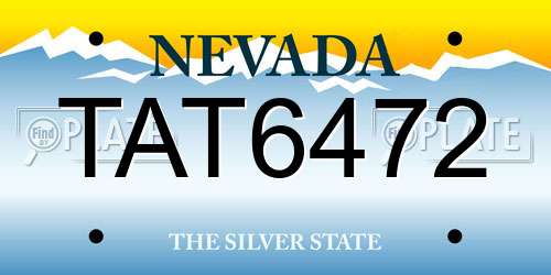 TAT6472 Nevada License Plate