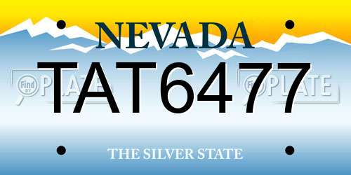 TAT6477 Nevada License Plate