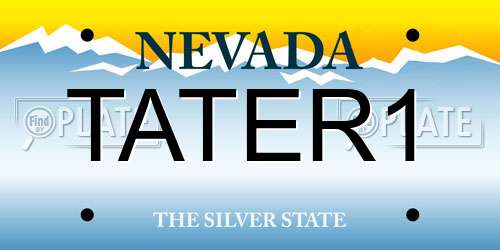TATER1 Nevada License Plate