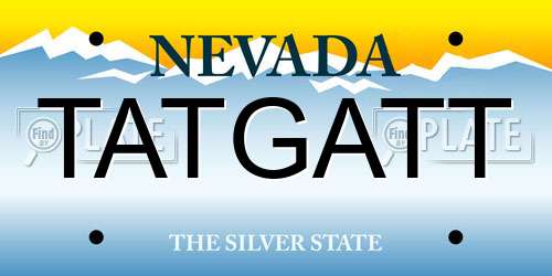 TATGATT Nevada License Plate