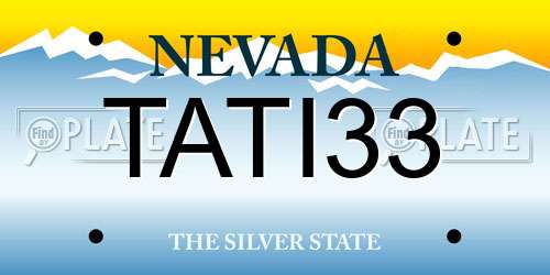 TATI33 Nevada License Plate