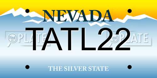 TATL22 Nevada License Plate