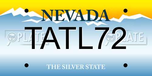TATL72 Nevada License Plate
