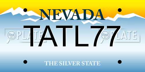 TATL77 Nevada License Plate