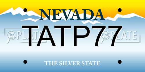 TATP77 Nevada License Plate