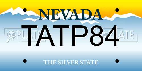 TATP84 Nevada License Plate