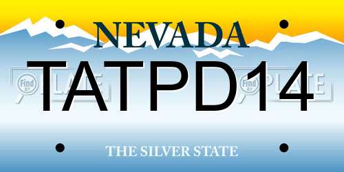 TATPD14 Nevada License Plate