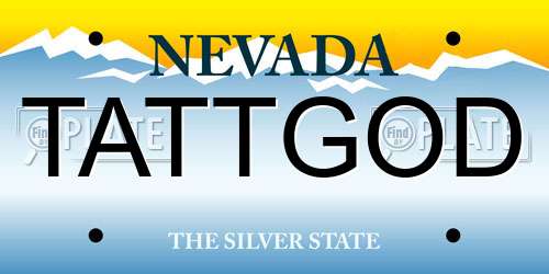 TATTGOD Nevada License Plate