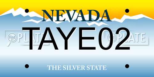 TAYE02 Nevada License Plate
