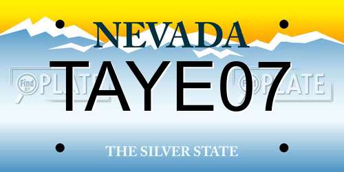 TAYE07 Nevada License Plate