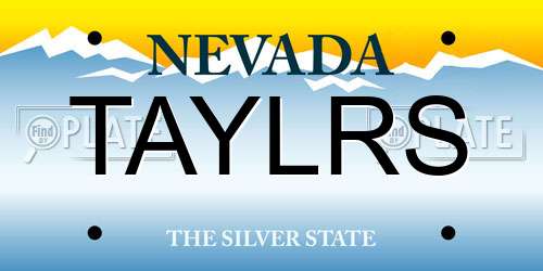 TAYLRS Nevada License Plate