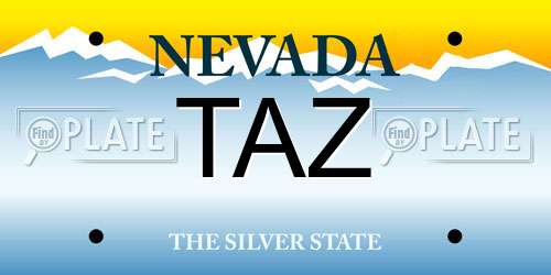 TAZ Nevada License Plate
