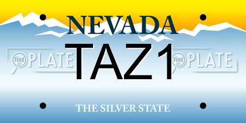 TAZ1 Nevada License Plate