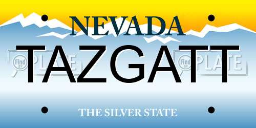 TAZGATT Nevada License Plate