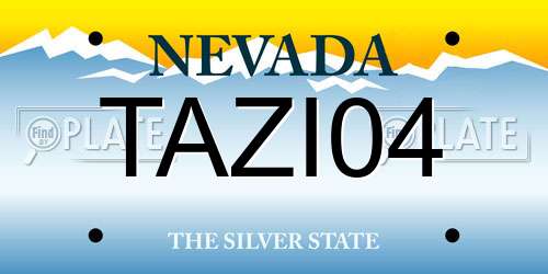 TAZI04 Nevada License Plate