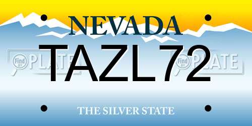 TAZL72 Nevada License Plate