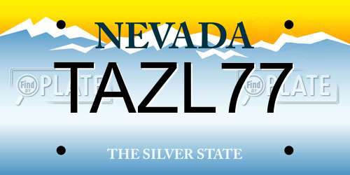 TAZL77 Nevada License Plate