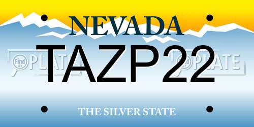 TAZP22 Nevada License Plate