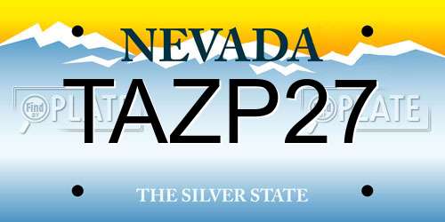 TAZP27 Nevada License Plate
