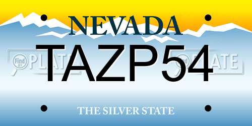 TAZP54 Nevada License Plate