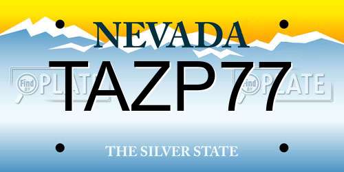 TAZP77 Nevada License Plate