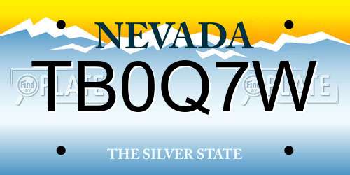 TB0Q7W Nevada License Plate